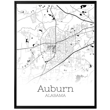 Auburn Alabama City Map Poster - GroovyGrove