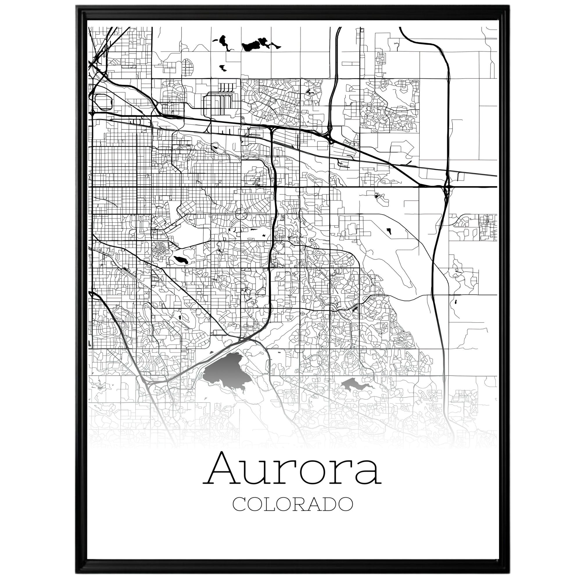 Aurora Colorado City Map Poster - GroovyGrove