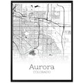 Aurora Colorado City Map Poster - GroovyGrove