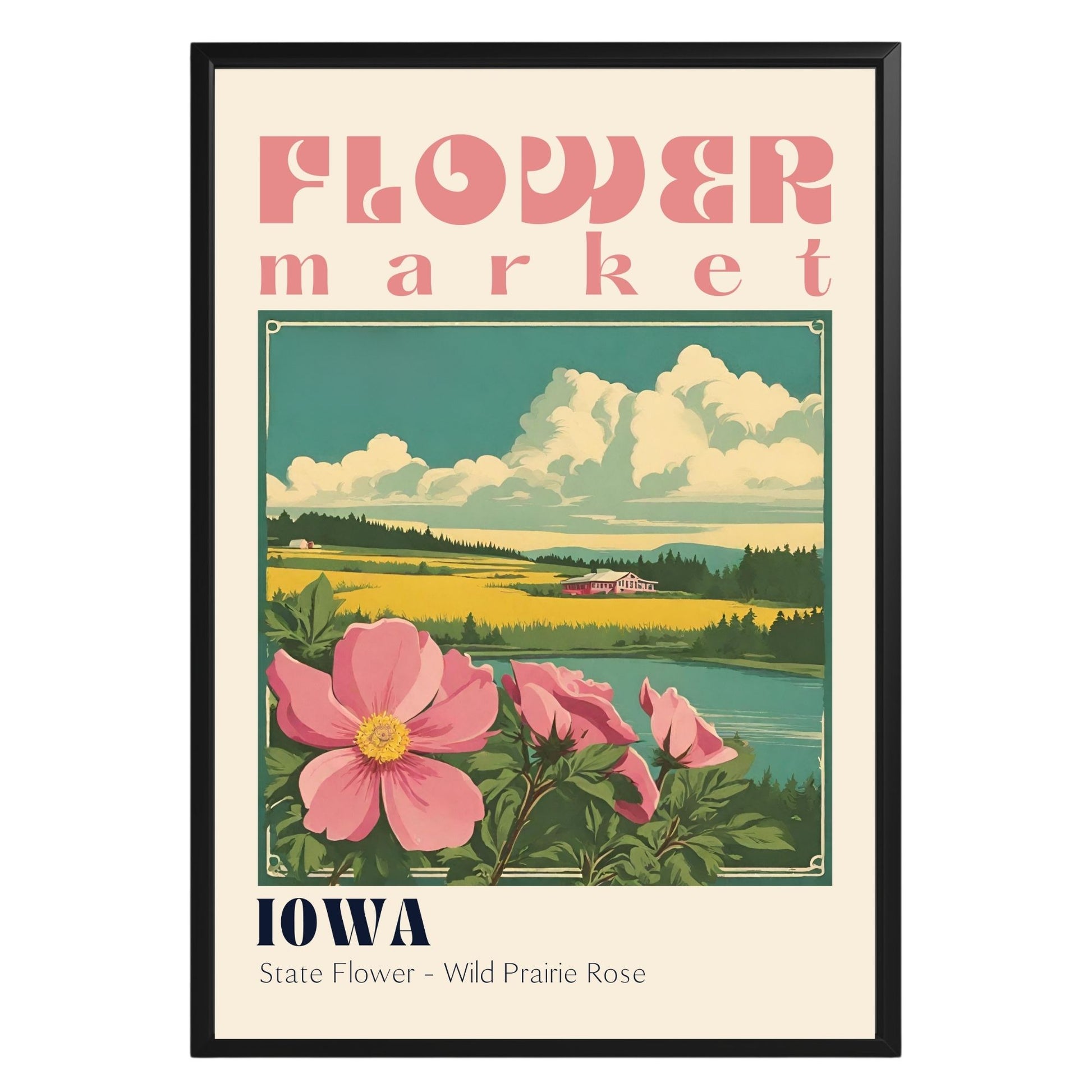 Iowa Flower Market Vintage Poster - GroovyGrove