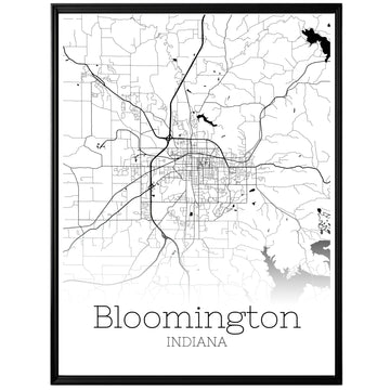 Bloomington Indiana City Map Poster - GroovyGrove