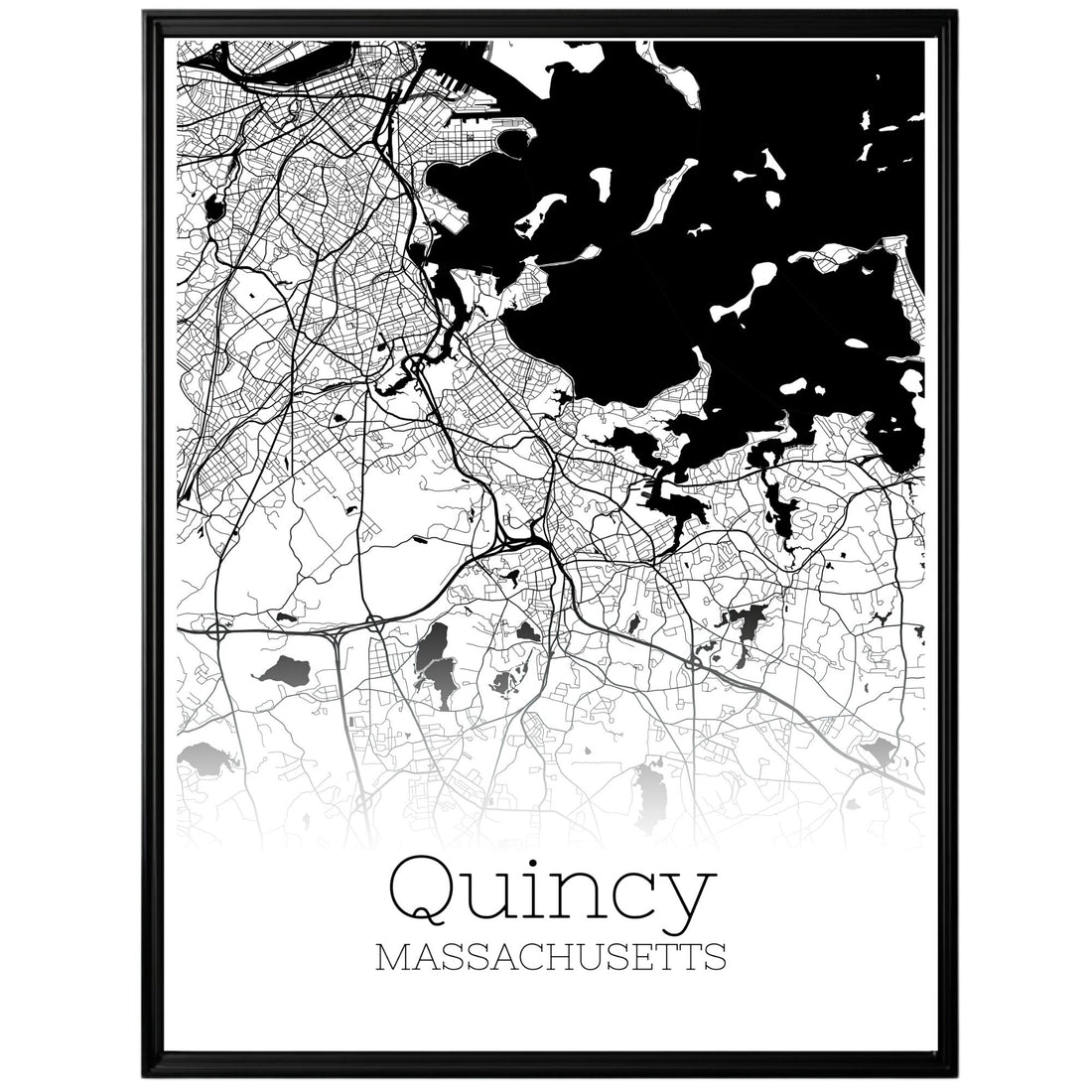 Quincy Massachusetts City Map Poster - GroovyGrove