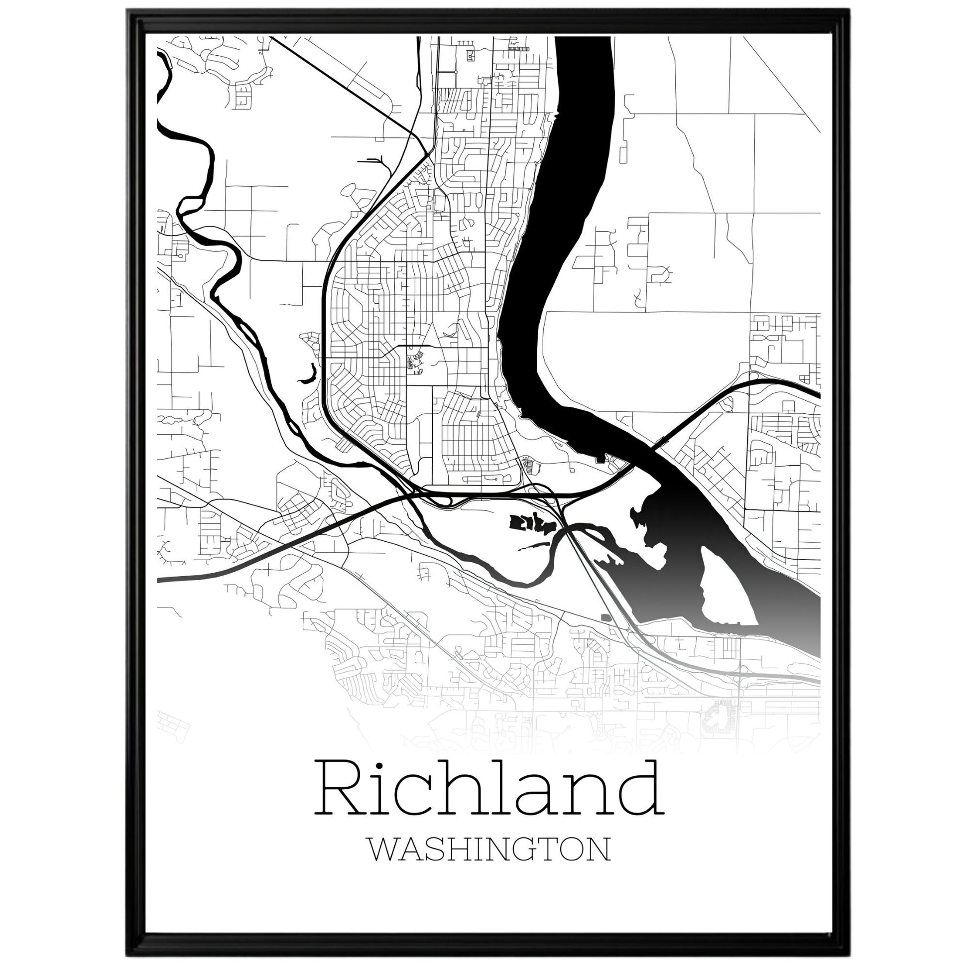 Richland Washington City Map Poster - GroovyGrove