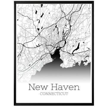 New Haven Connecticut City Map Poster - GroovyGrove