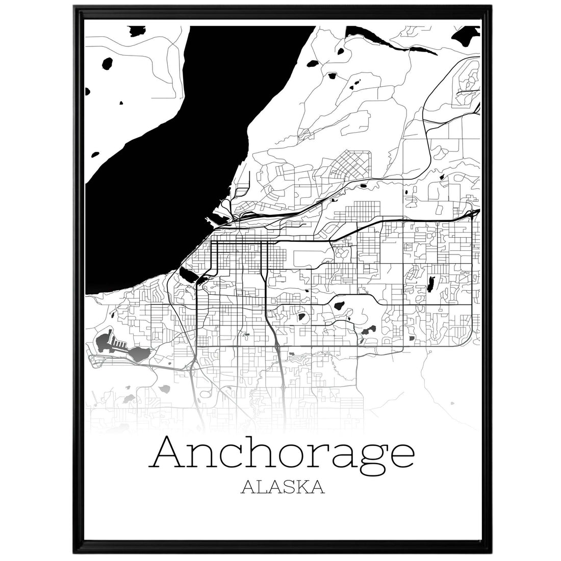 Anchorage Alaska City Map Poster - GroovyGrove