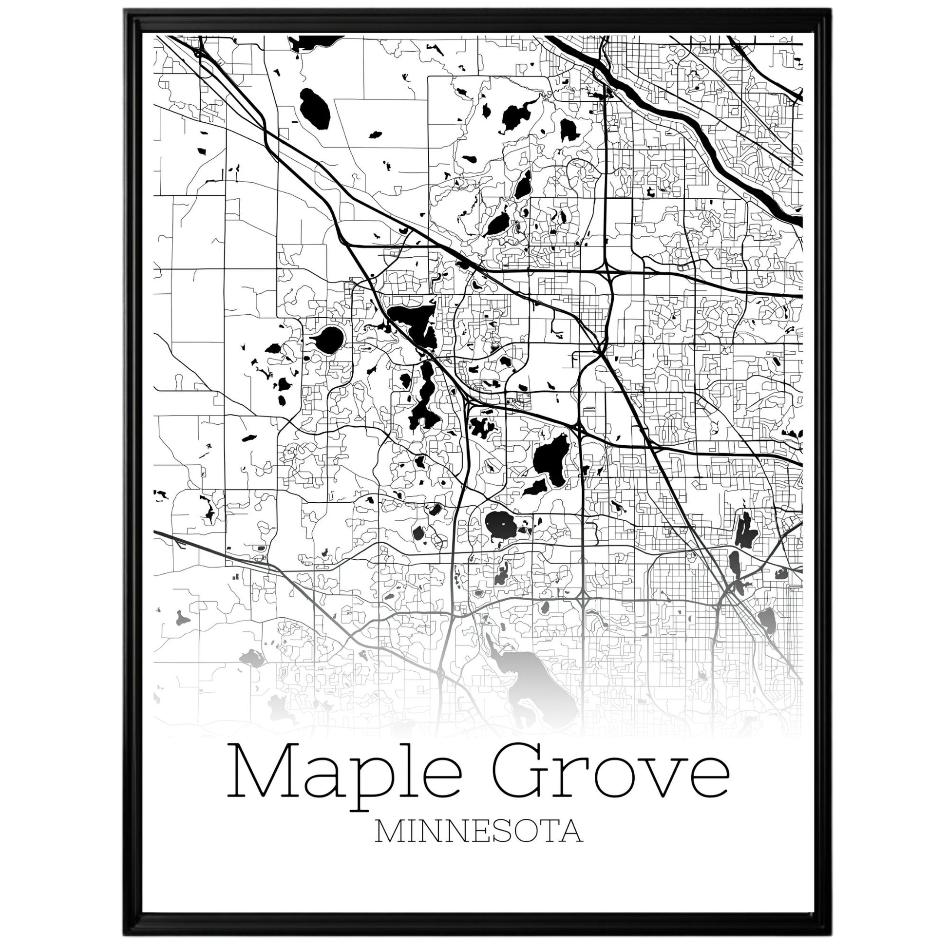 Maple Grove Minnesota City Map Poster - GroovyGrove