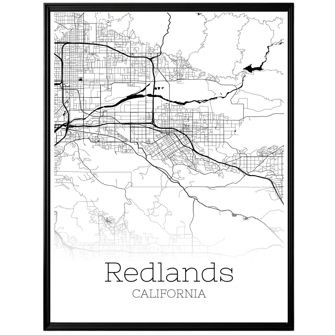 Redlands California City Map Poster - GroovyGrove