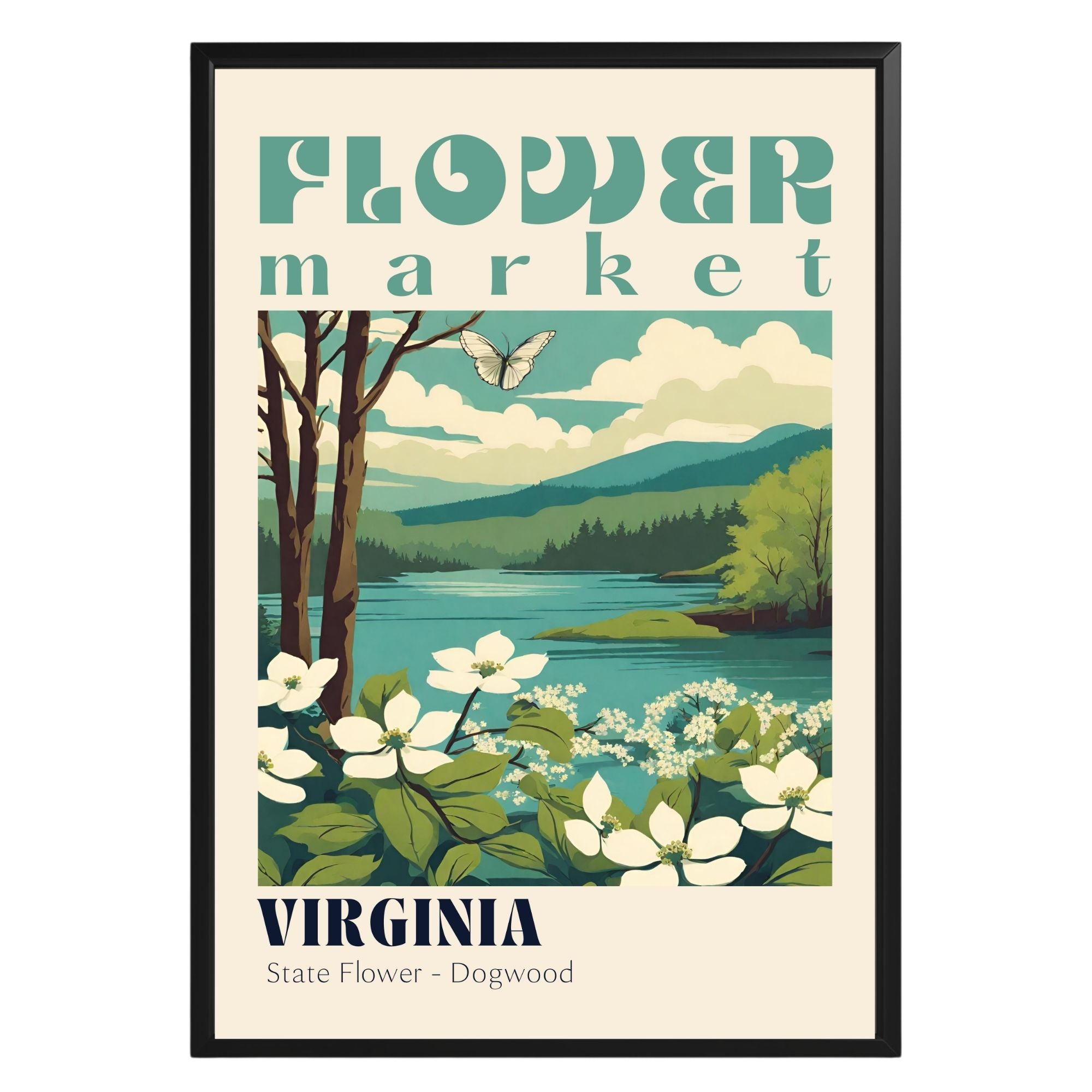 Virginia Flower Market Vintage Poster - GroovyGrove