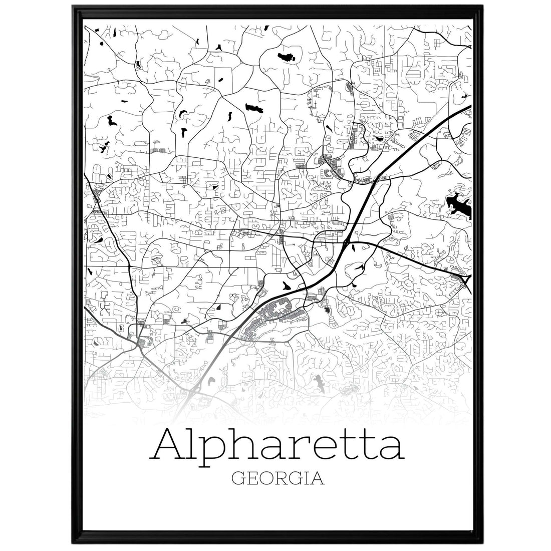 Alpharetta Georgia City Map Poster - GroovyGrove