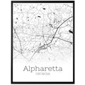 Alpharetta Georgia City Map Poster - GroovyGrove