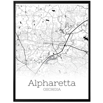 Alpharetta Georgia City Map Poster - GroovyGrove