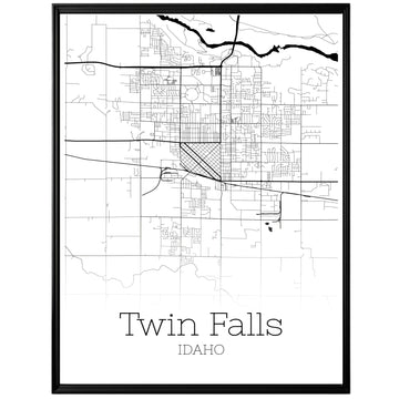 Twin Falls Idaho City Map Poster - GroovyGrove