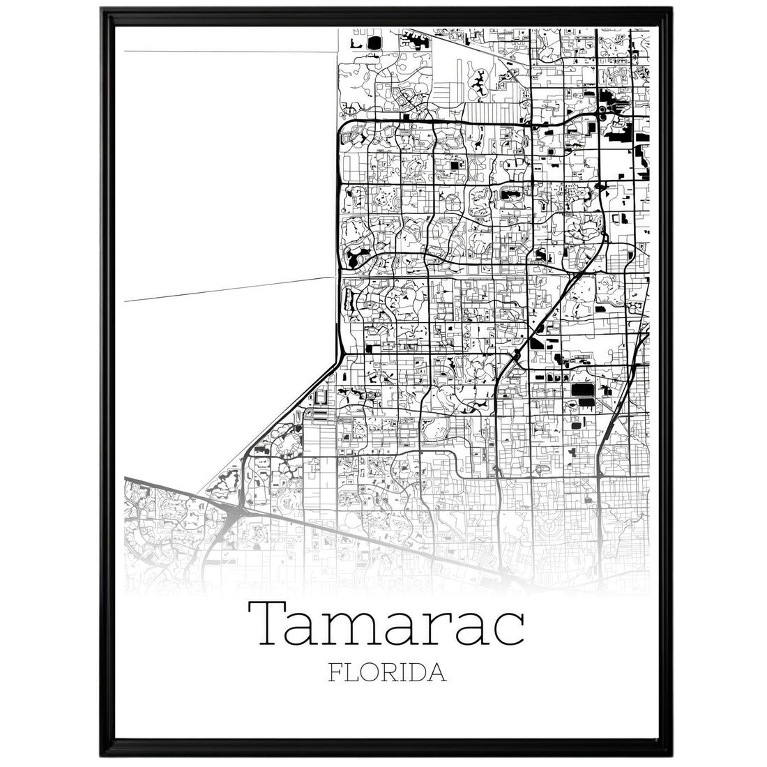 Tamarac Florida City Map Poster - GroovyGrove