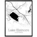 Lake Elsinore California City Map Poster - GroovyGrove