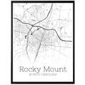 Rocky Mount North Carolina City Map Poster - GroovyGrove