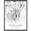 Pawtucket Rhode Island City Map Poster - GroovyGrove