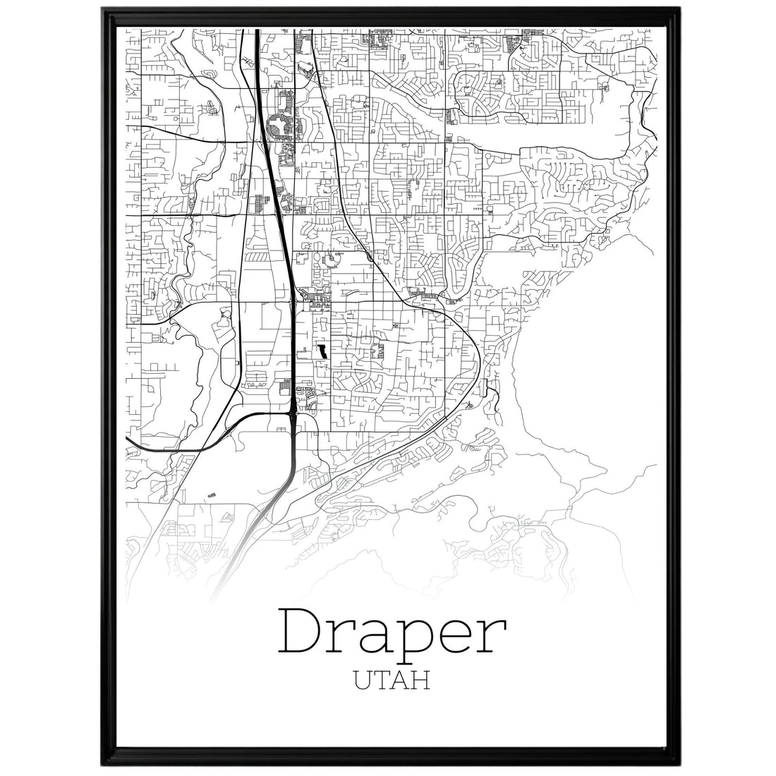 Draper Utah City Map Poster - GroovyGrove