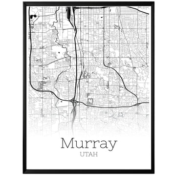 Murray Utah City Map Poster - GroovyGrove