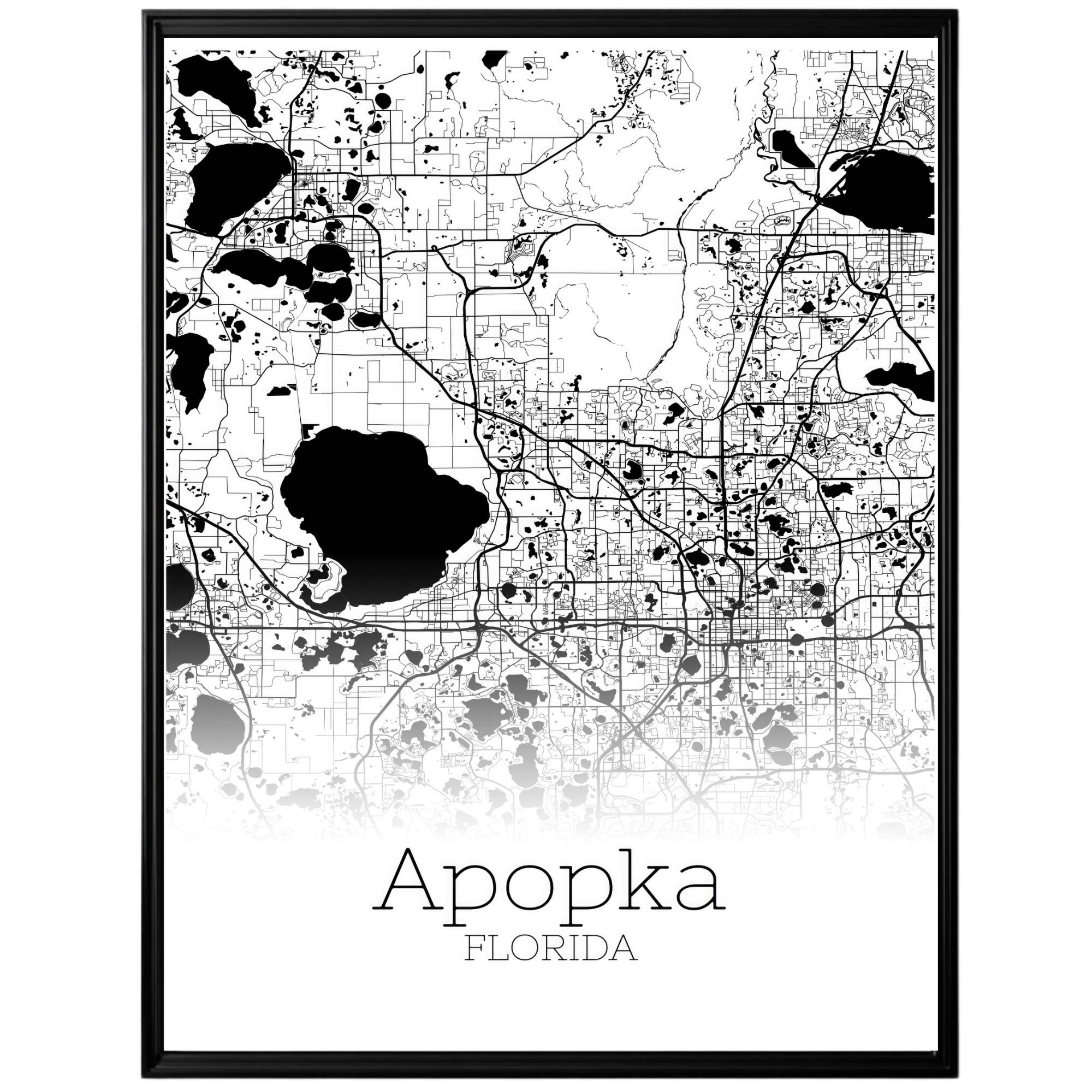 Apopka Florida City Map Poster - GroovyGrove