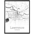 Lawrence Kansas City Map Poster - GroovyGrove