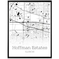 Hoffman Estates Illinois City Map Poster - GroovyGrove