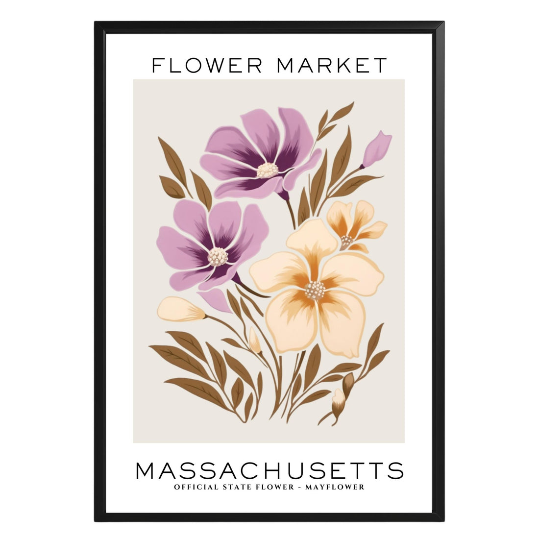 Massachusetts Flower Market Poster - GroovyGrove