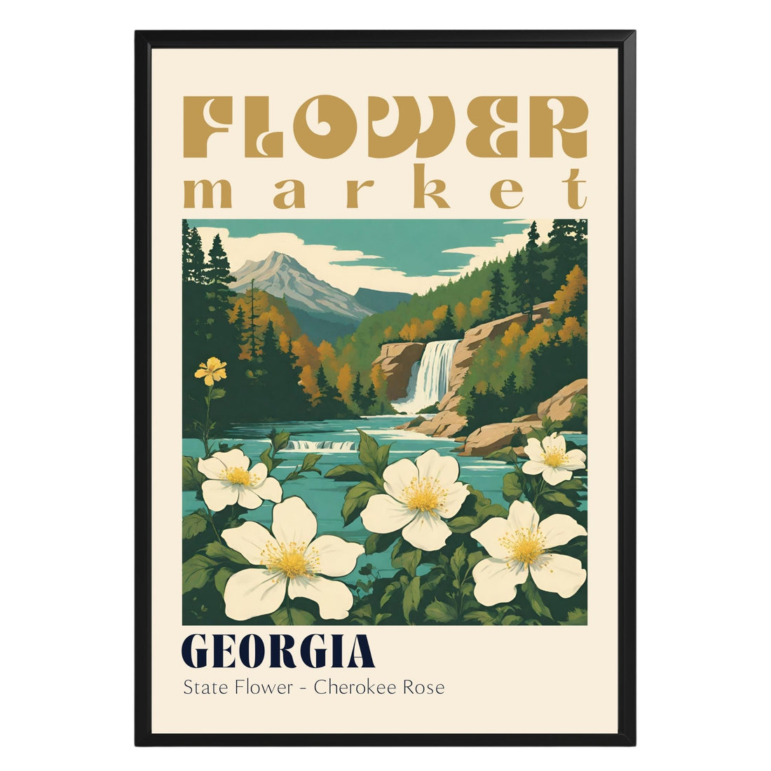 Georgia Flower Market Vintage Poster - GroovyGrove