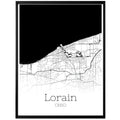 Lorain Ohio City Map Poster - GroovyGrove