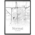 Normal Illinois City Map Poster - GroovyGrove