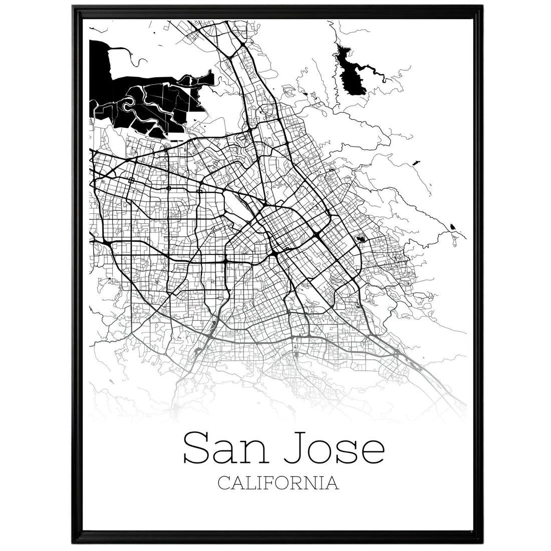 San Jose California City Map Poster - GroovyGrove