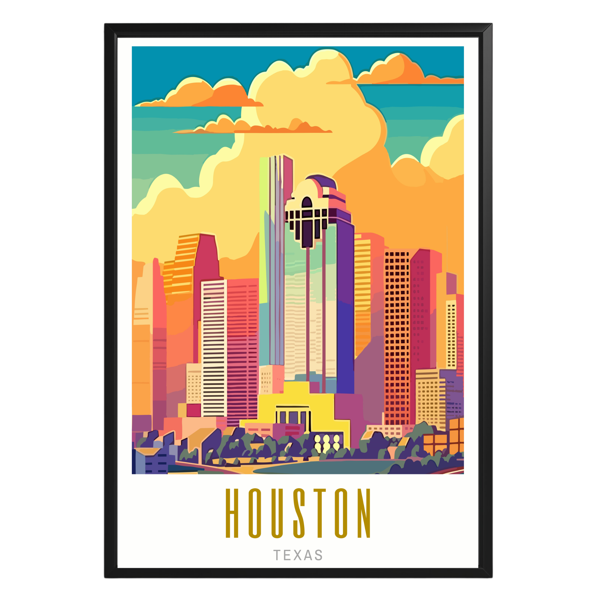 Houston Texas Poster - GroovyGrove