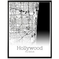 Hollywood Florida City Map Poster - GroovyGrove