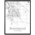 Brentwood California City Map Poster - GroovyGrove