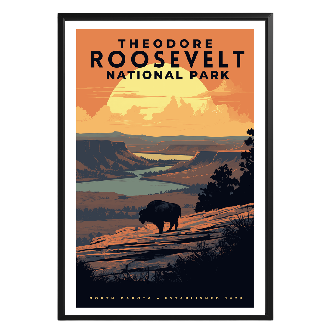 Theodore Roosevelt National Park Vintage Poster - GroovyGrove