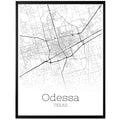 Odessa Texas City Map Poster - GroovyGrove