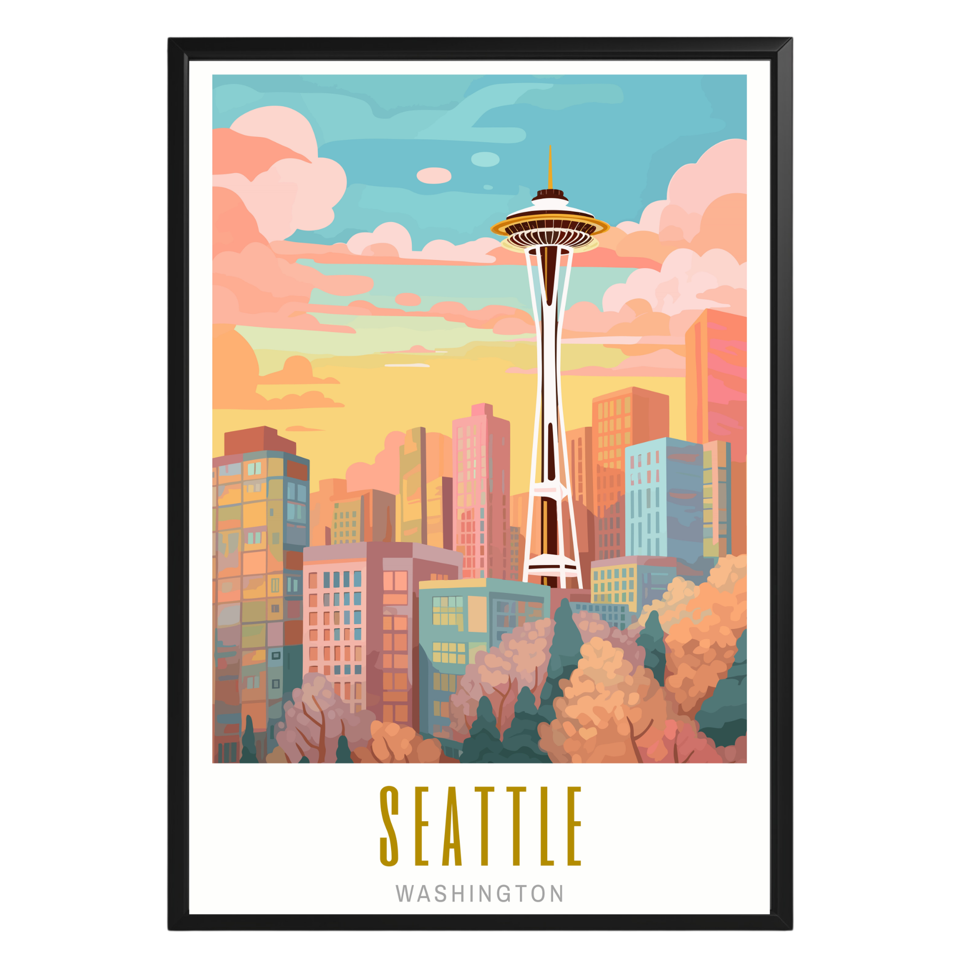 Seattle Washington Poster - GroovyGrove