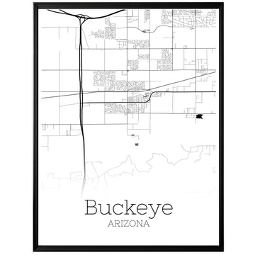 Buckeye Arizona City Map Poster - GroovyGrove