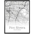 Pico Rivera California City Map Poster - GroovyGrove