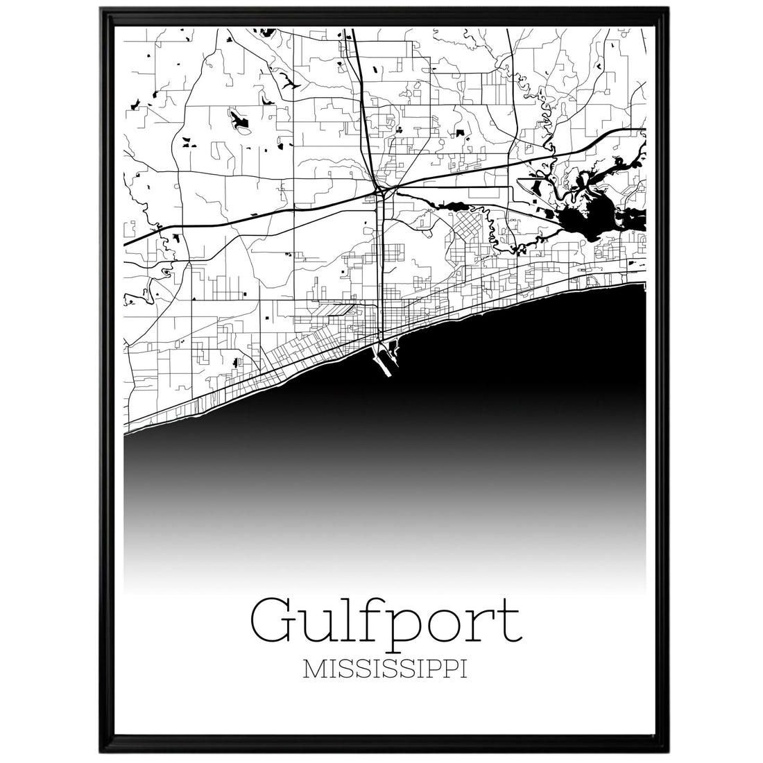 Gulfport Mississippi City Map Poster - GroovyGrove