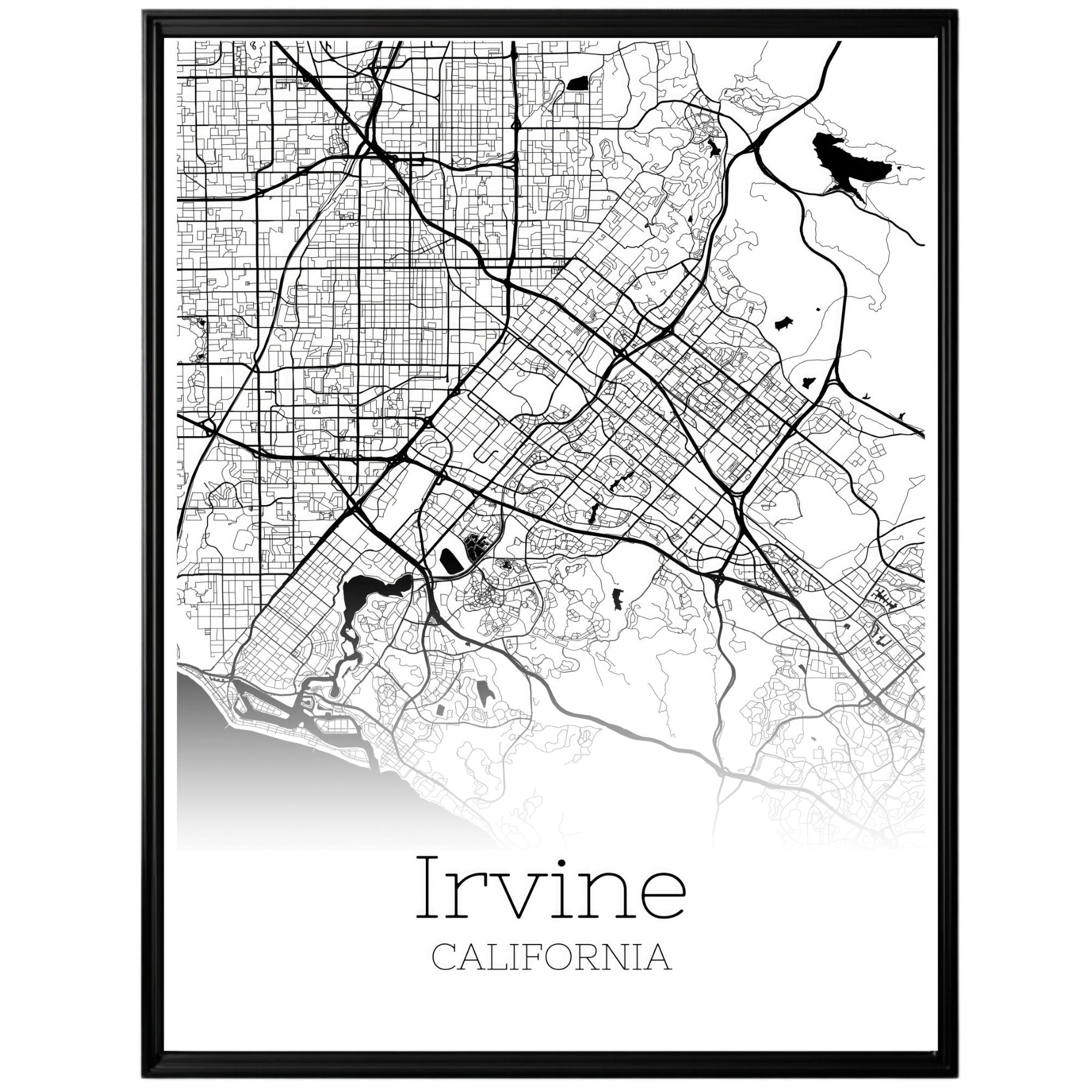 Irvine California City Map Poster - GroovyGrove