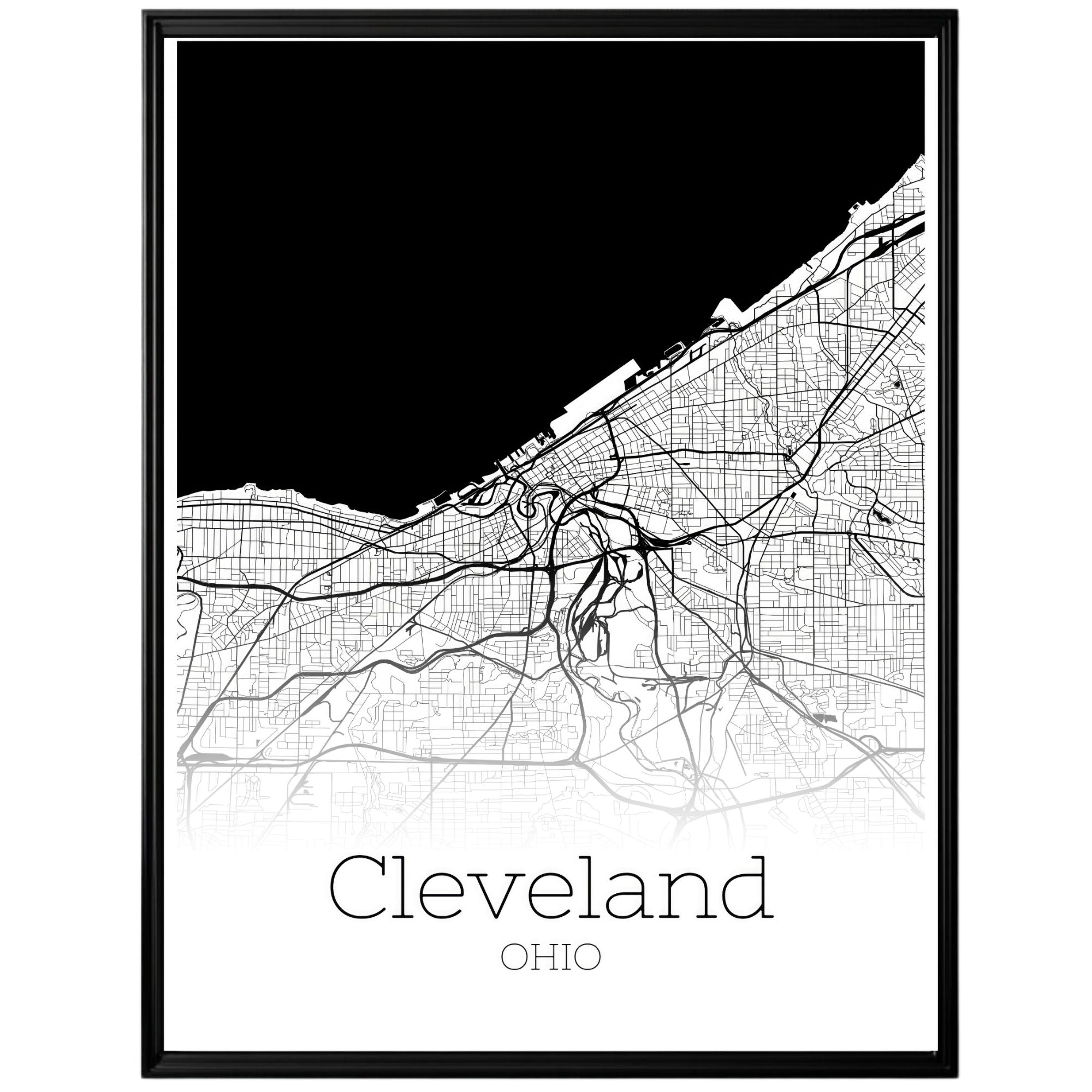 Cleveland Ohio City Map Poster - GroovyGrove