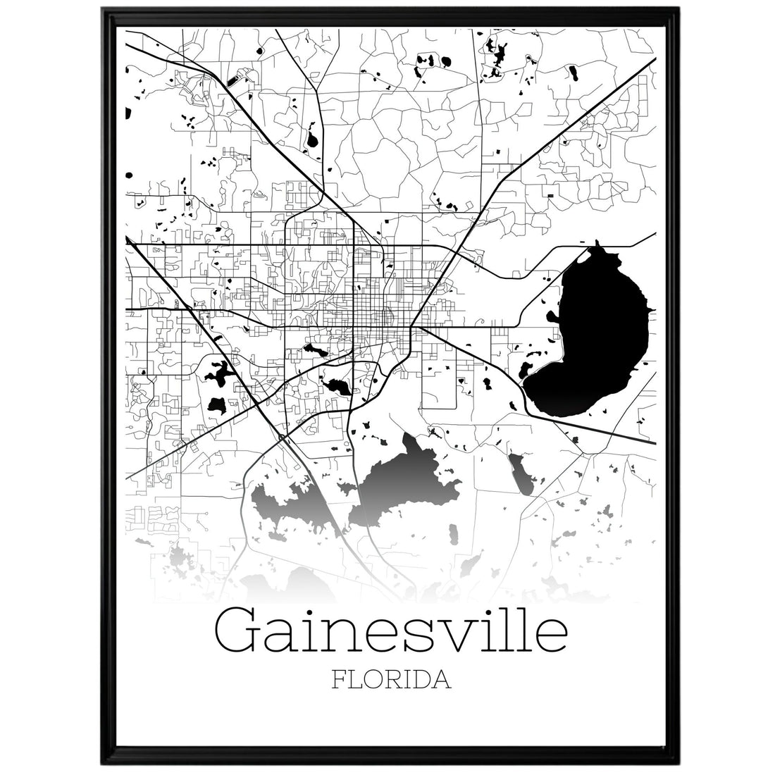 Gainesville Florida City Map Poster - GroovyGrove