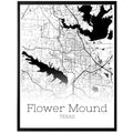 Flower Mound Texas City Map Poster - GroovyGrove