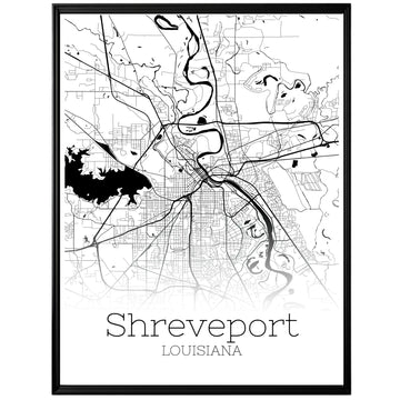 Shreveport Louisiana City Map Poster - GroovyGrove