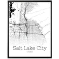 Salt lake City Utah City Map Poster - GroovyGrove