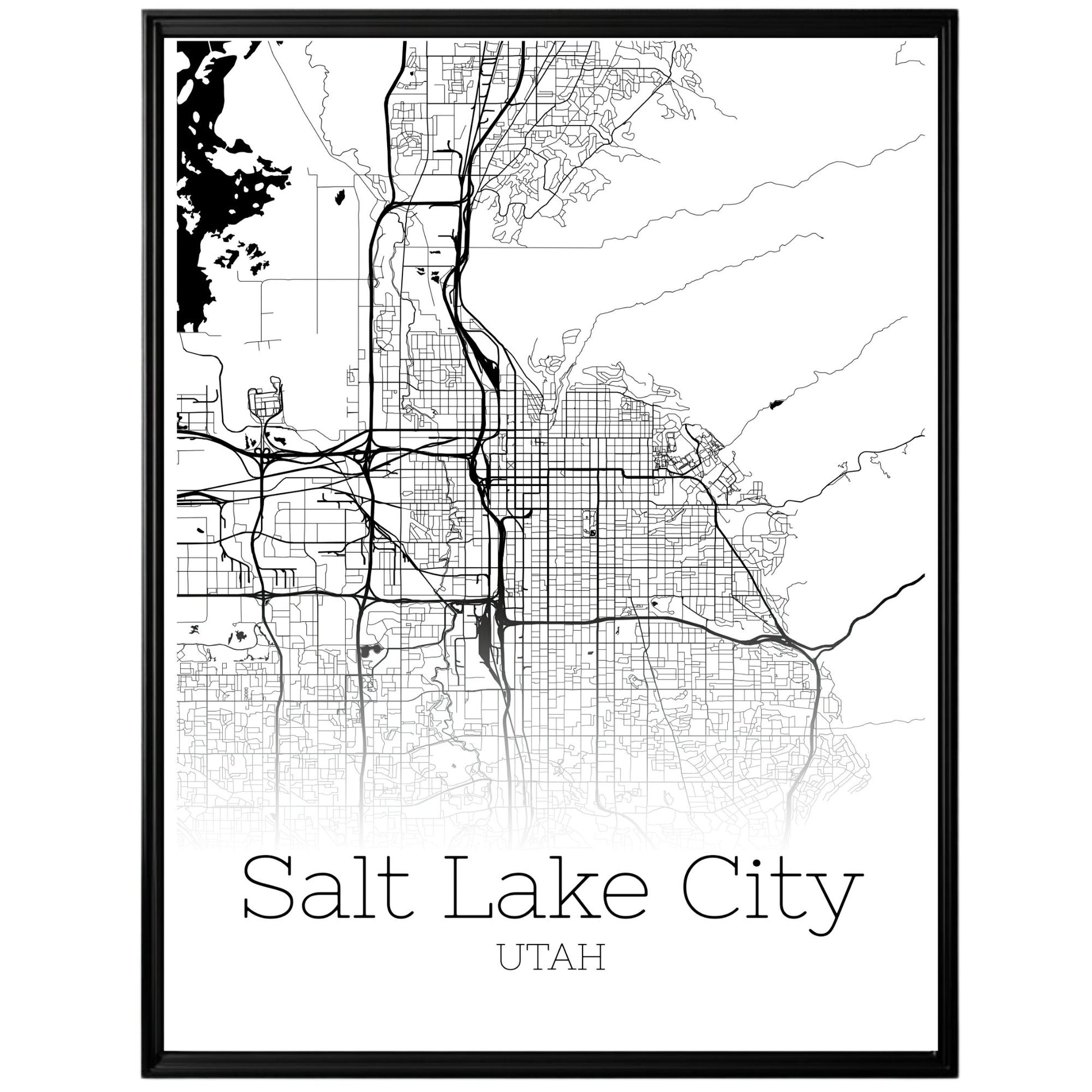 Salt lake City Utah City Map Poster - GroovyGrove