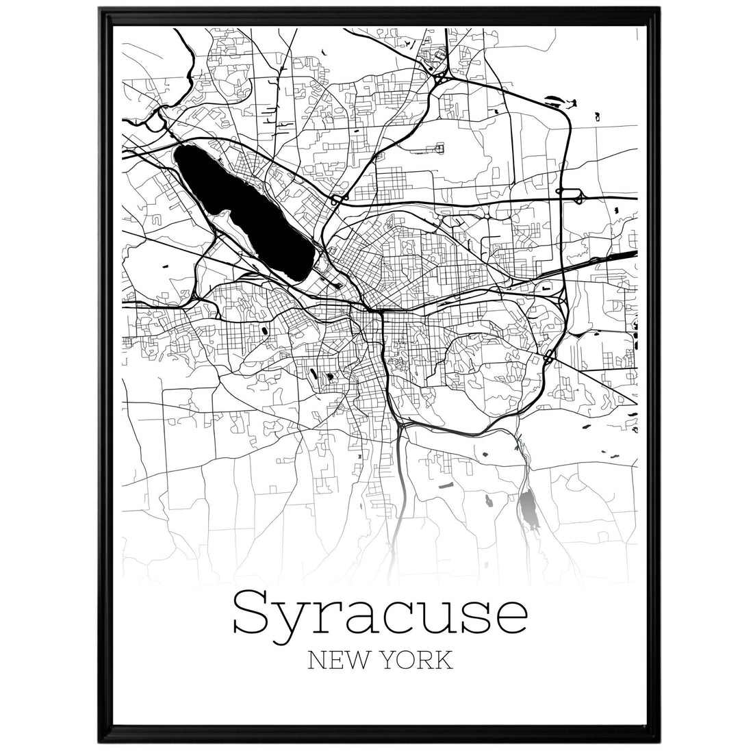 Syracuse New York City Map Poster - GroovyGrove