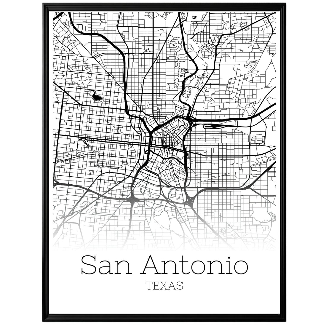 San Antonio Texas City Map Poster - GroovyGrove