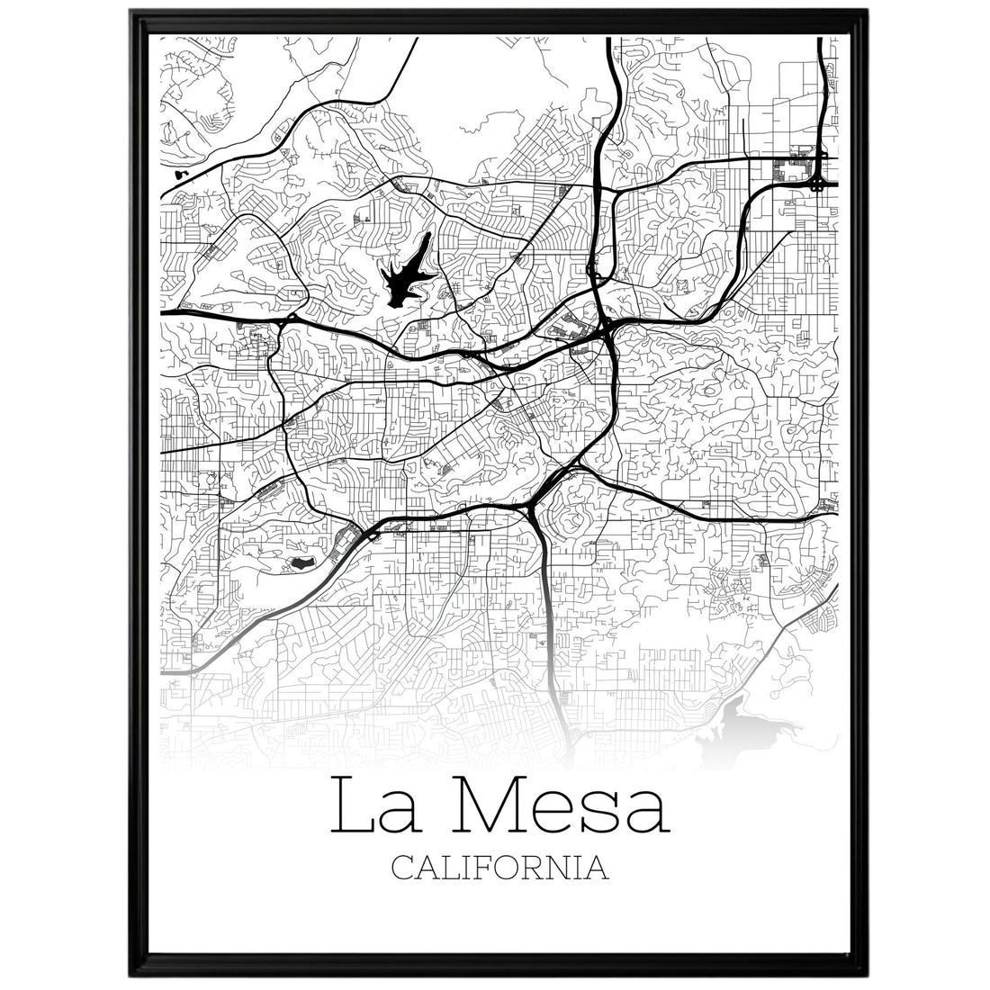 La Mesa California City Map Poster - GroovyGrove