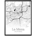 La Mesa California City Map Poster - GroovyGrove